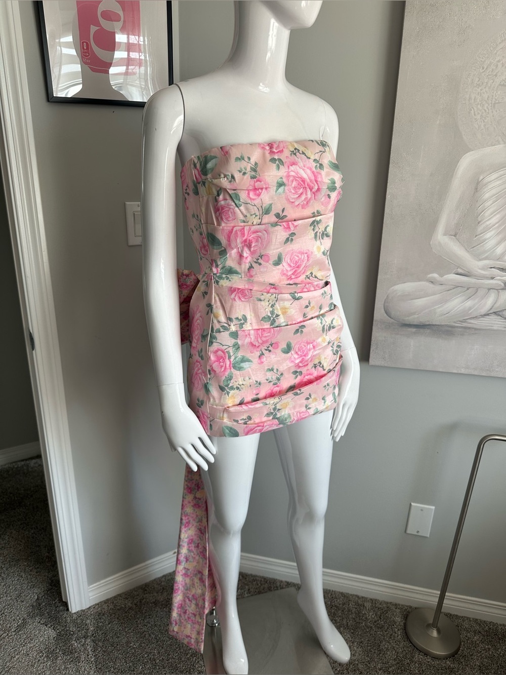 Thirty Thirty Strapless Floral Bow Back - Picture 3 of 5
